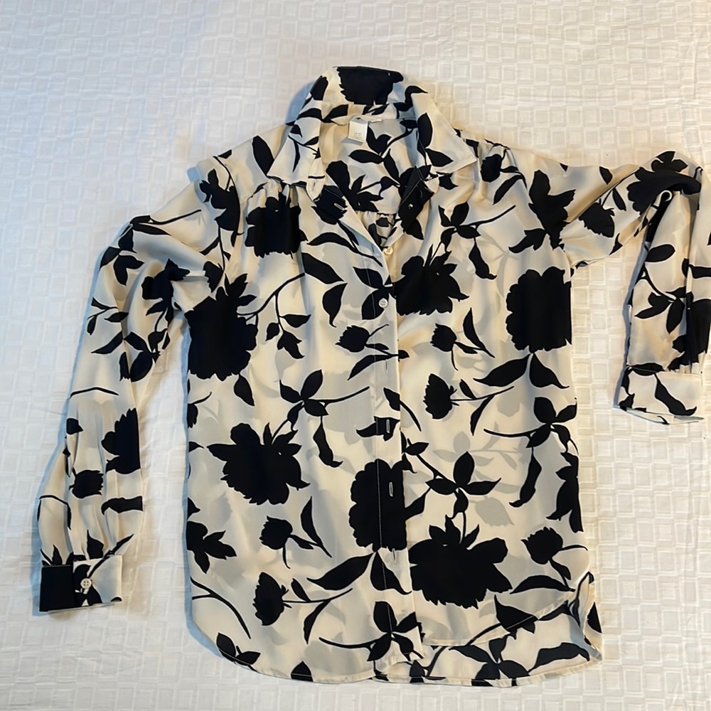 COPY - Floral Black + White Shirt